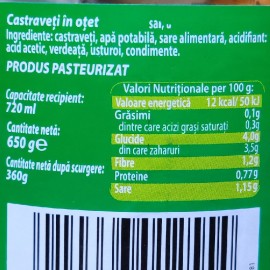 Castraveți  murați 720 g